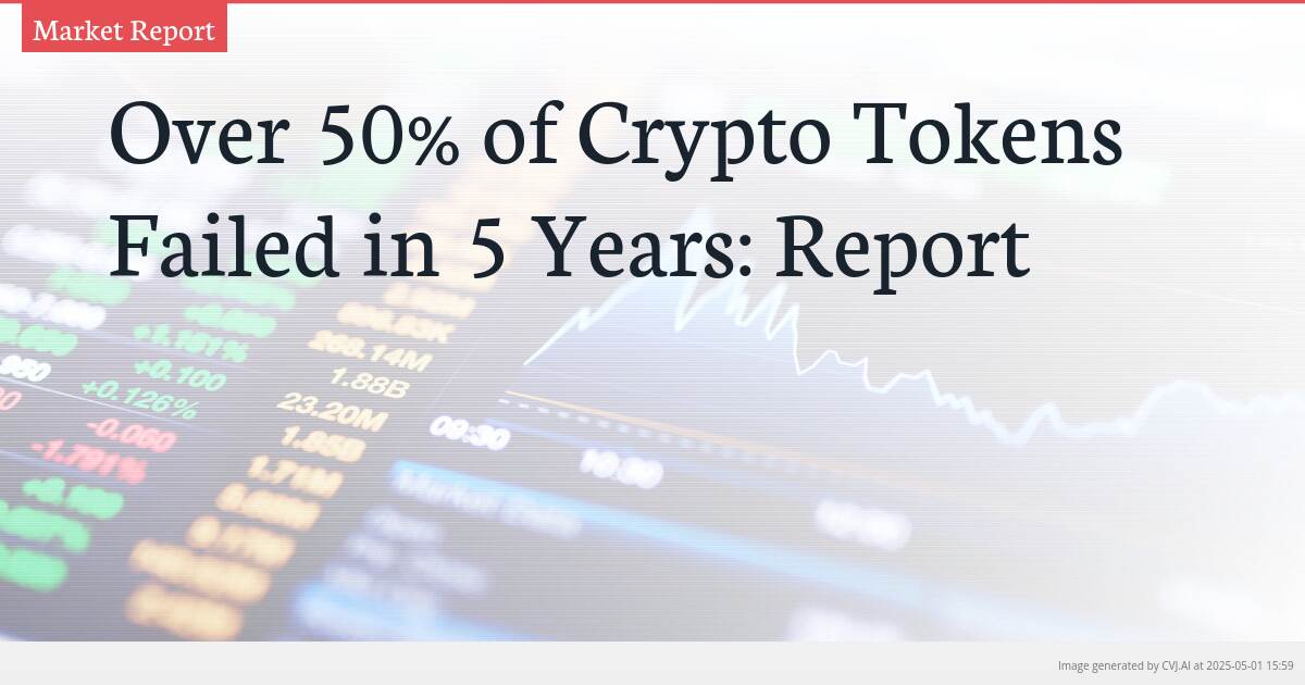 Over 50% of Crypto Tokens Failed in 5 Years: Report