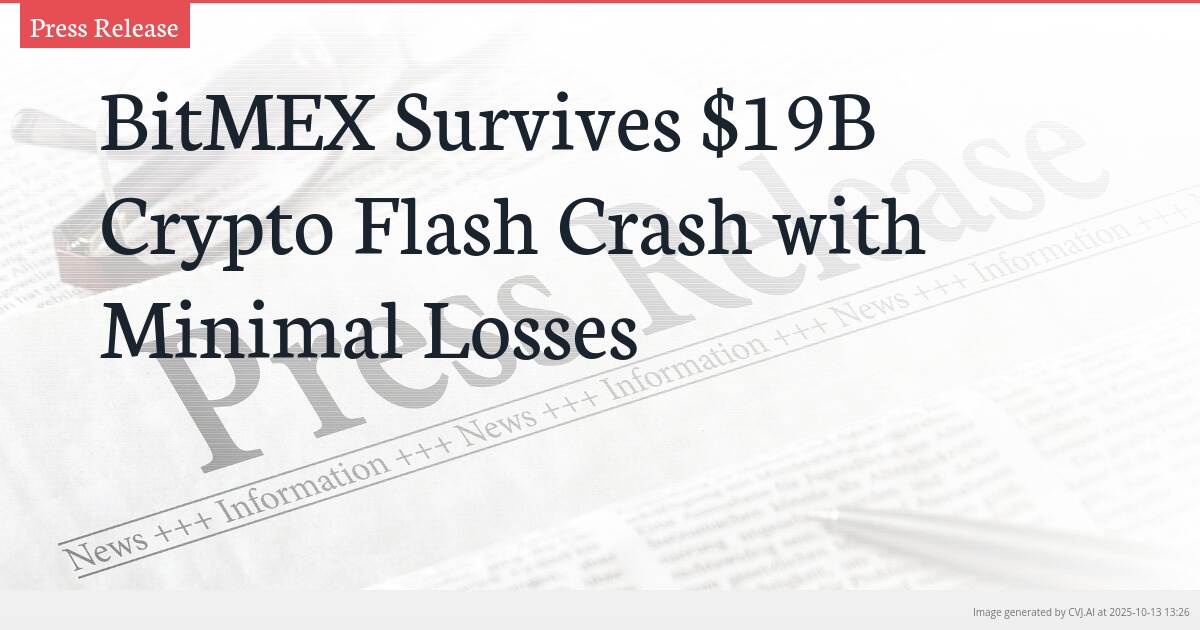 BitMEX Survives $19B Crypto Flash Crash with Minimal Losses