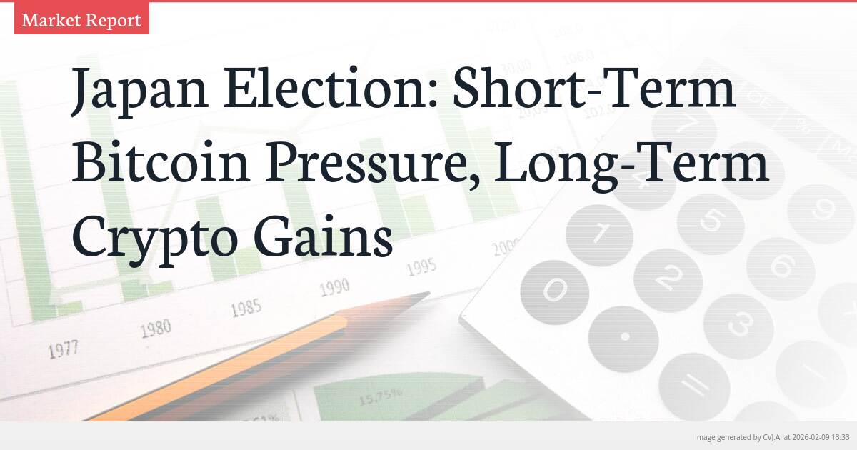 Japan Election: Short-Term Bitcoin Pressure, Long-Term Crypto Gains