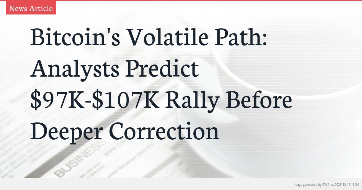 Bitcoin’s Volatile Path: Analysts Predict $97K-$107K Rally Before Deeper Correction