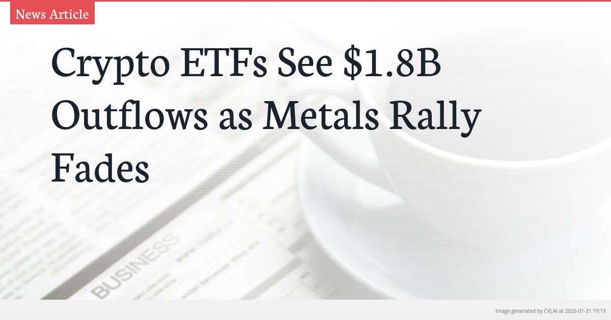 Crypto ETFs See $1.8B Outflows as Metals Rally Fades