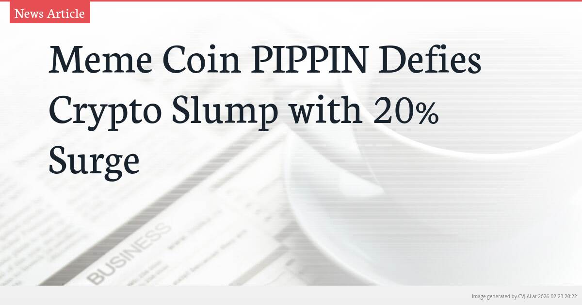 Meme Coin PIPPIN Defies Crypto Slump with 20% Surge