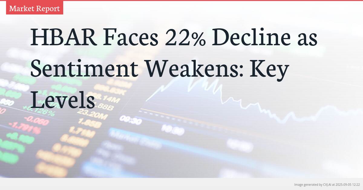 HBAR Faces 22% Decline as Sentiment Weakens: Key Levels
