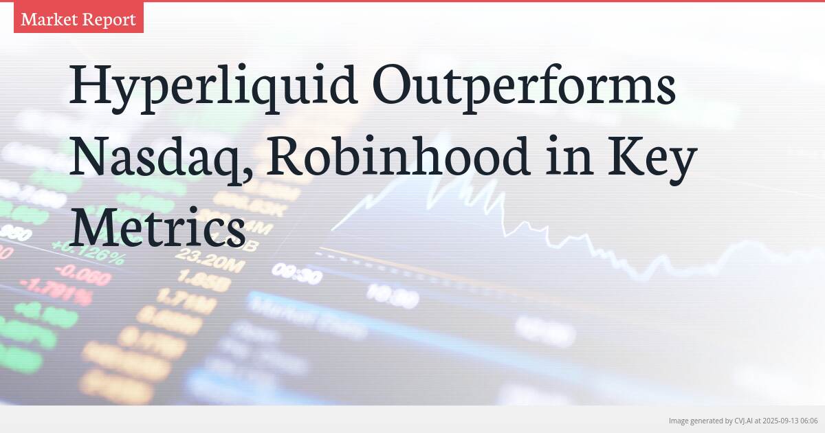 Hyperliquid Outperforms Nasdaq, Robinhood in Key Metrics