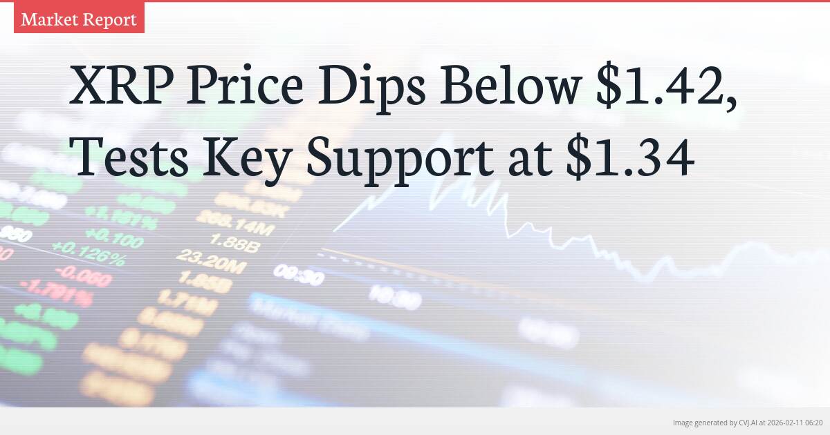 XRP Price Dips Below $1.42, Tests Key Support at $1.34