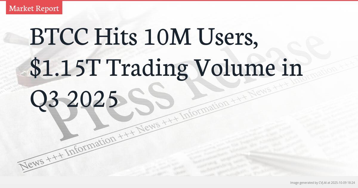 BTCC Hits 10M Users, $1.15T Trading Volume in Q3 2025