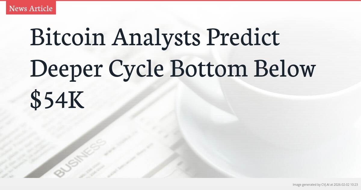 Bitcoin Analysts Predict Deeper Cycle Bottom Below $54K