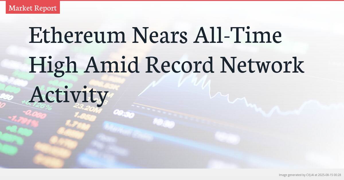 Ethereum Nears All-Time High Amid Record Network Activity