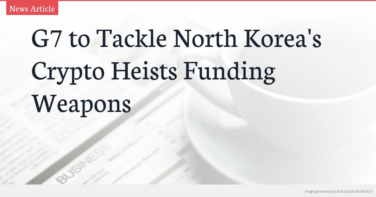 G7 to Tackle North Korea’s Crypto Heists Funding Weapons