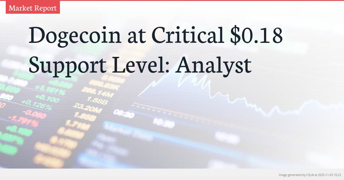 Dogecoin at Critical $0.18 Support Level: Analyst