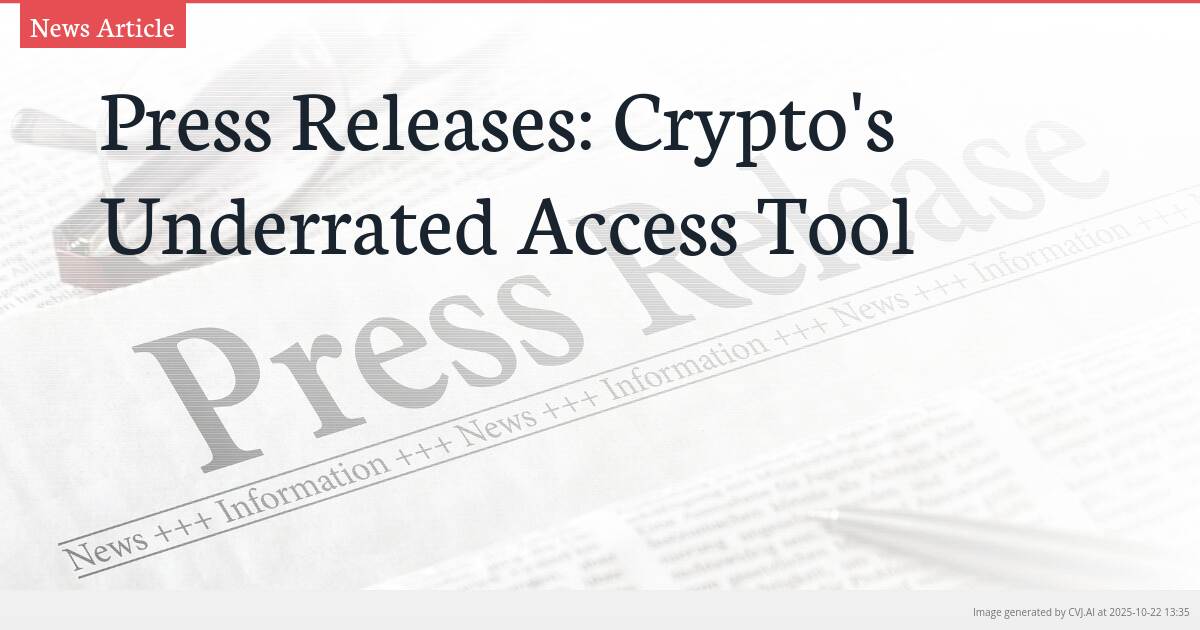 Press Releases: Crypto’s Underrated Access Tool