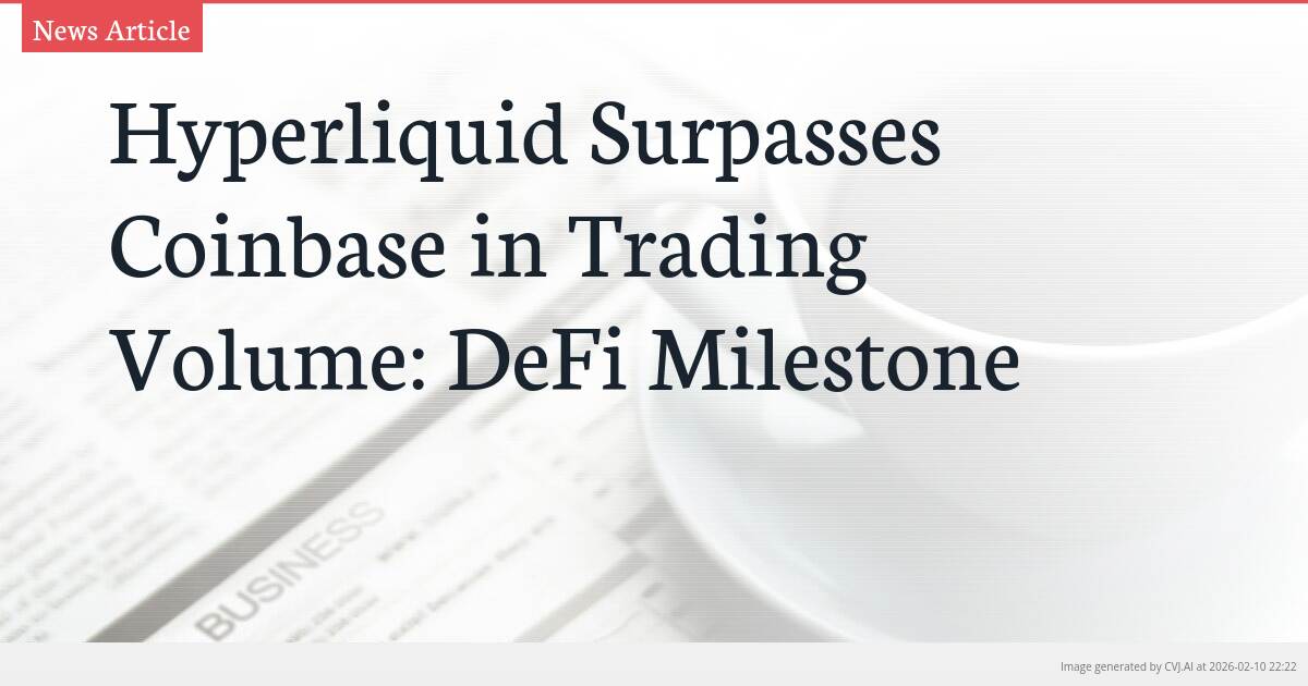 Hyperliquid Surpasses Coinbase in Trading Volume: DeFi Milestone