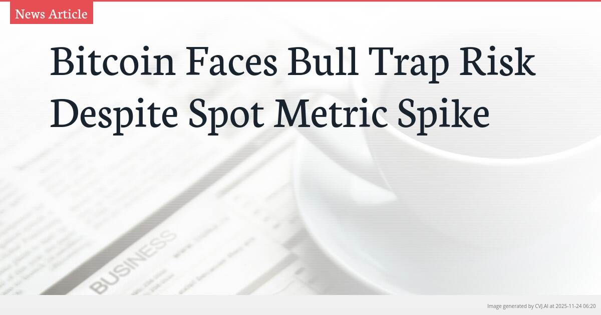 Bitcoin Faces Bull Trap Risk Despite Spot Metric Spike