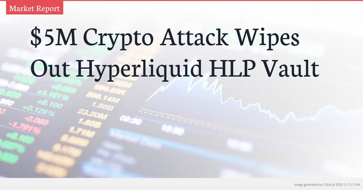 $5M Crypto Attack Wipes Out Hyperliquid HLP Vault
