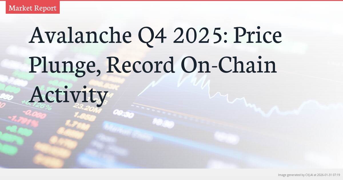 Avalanche Q4 2025: Price Plunge, Record On-Chain Activity