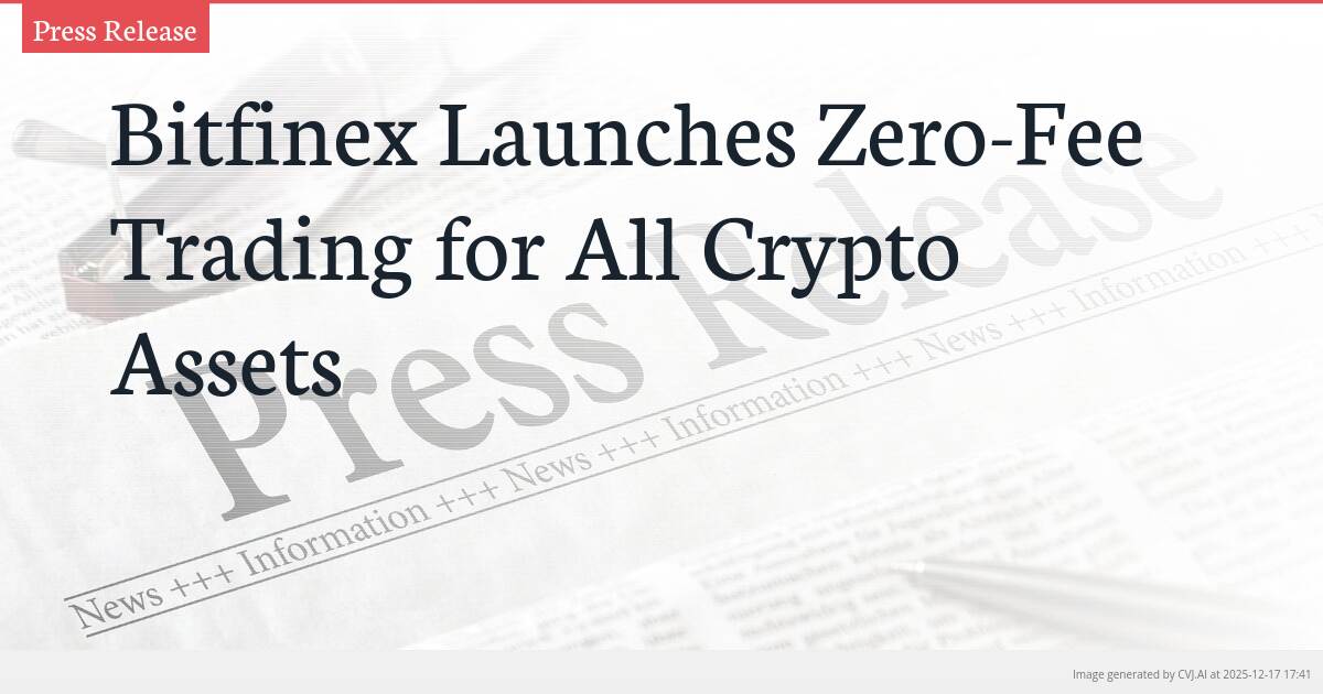Bitfinex Launches Zero-Fee Trading for All Crypto Assets
