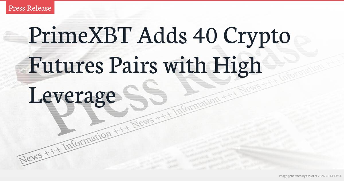 PrimeXBT Adds 40 Crypto Futures Pairs with High Leverage