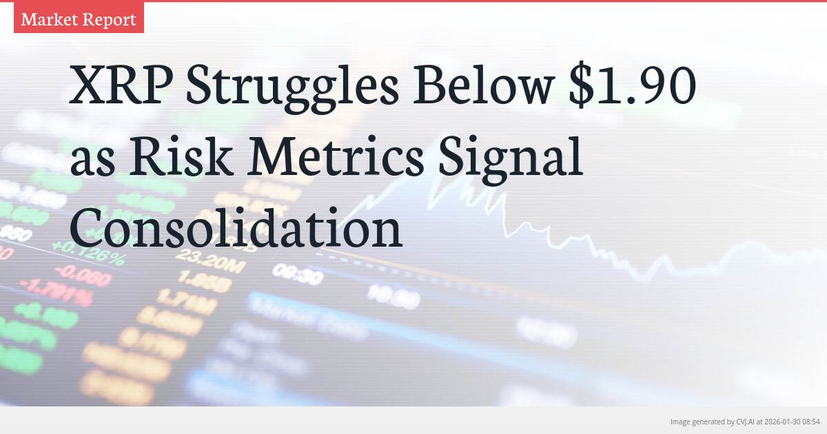 XRP Struggles Below $1.90 as Risk Metrics Signal Consolidation