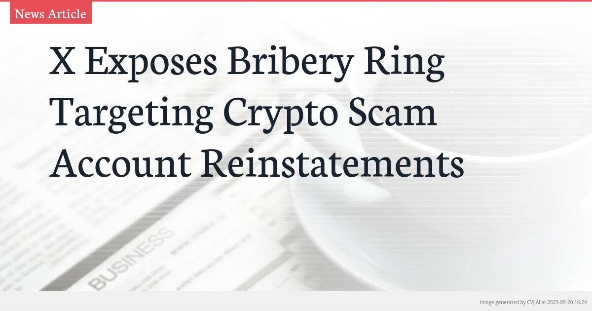 X Exposes Bribery Ring Targeting Crypto Scam Account Reinstatements
