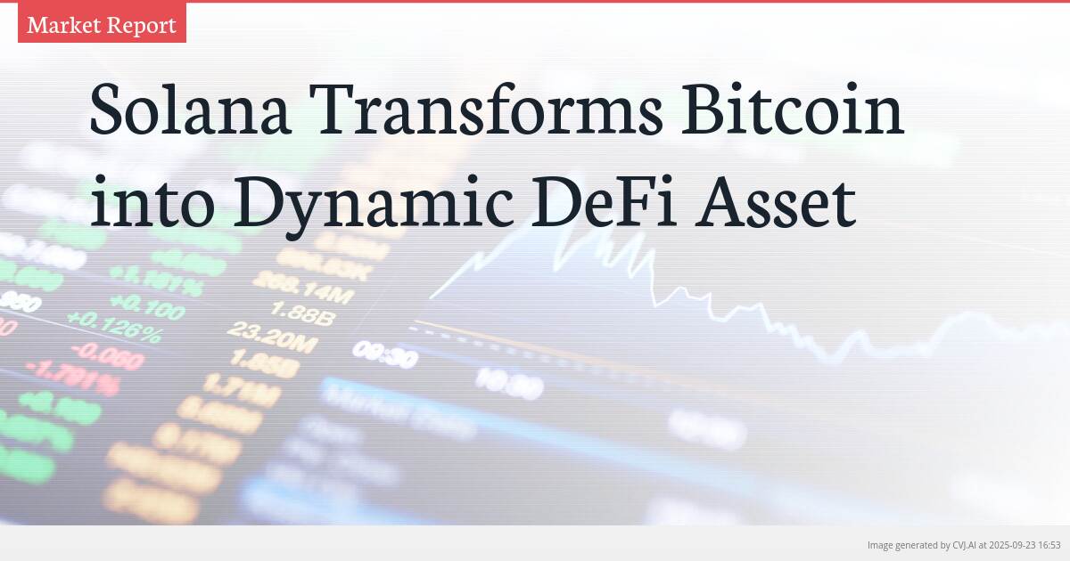Solana Transforms Bitcoin into Dynamic DeFi Asset