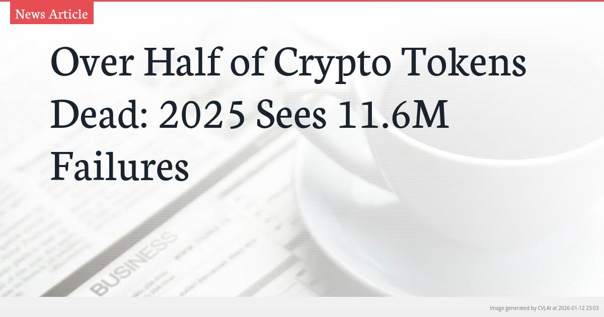 Over Half of Crypto Tokens Dead: 2025 Sees 11.6M Failures