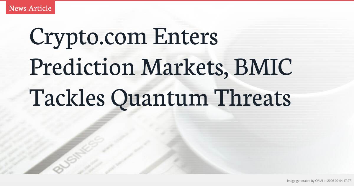 Crypto.com Enters Prediction Markets, BMIC Tackles Quantum Threats