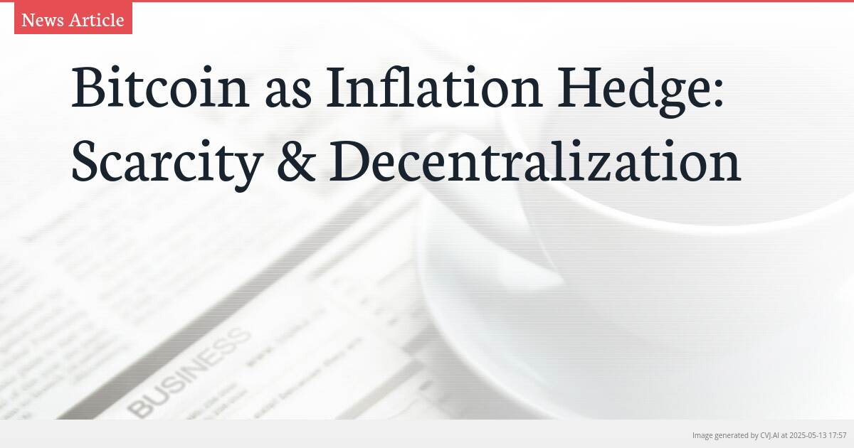 Bitcoin as Inflation Hedge: Scarcity & Decentralization