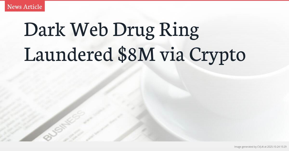 Dark Web Drug Ring Laundered $8M via Crypto