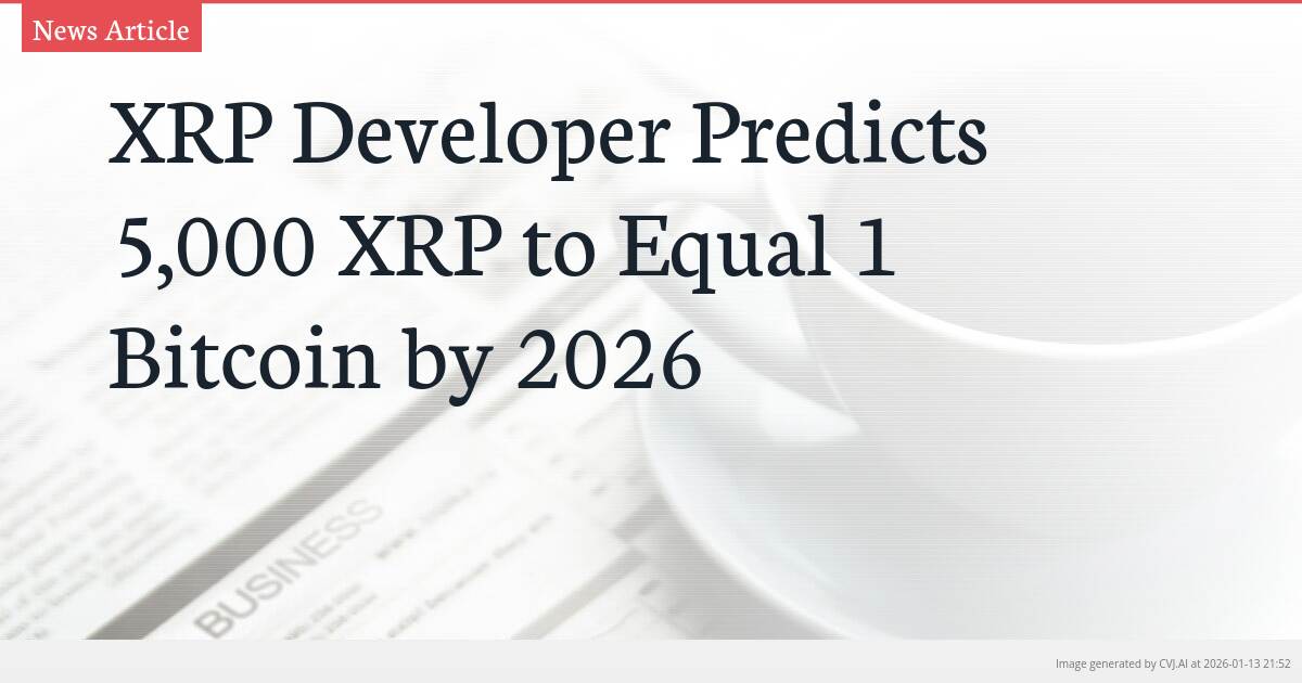 XRP Developer Predicts 5,000 XRP to Equal 1 Bitcoin by 2026
