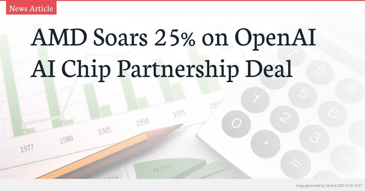 AMD Soars 25% on OpenAI AI Chip Partnership Deal