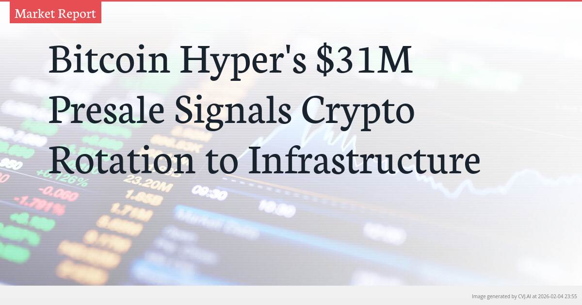 Bitcoin Hyper’s $31M Presale Signals Crypto Rotation to Infrastructure