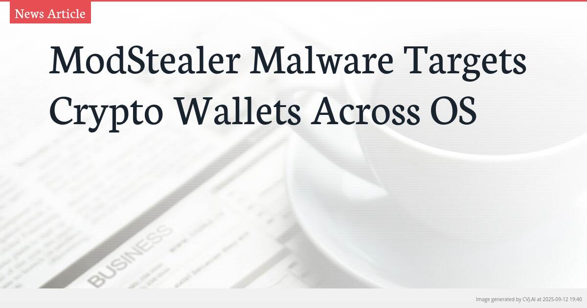 ModStealer Malware Targets Crypto Wallets Across OS