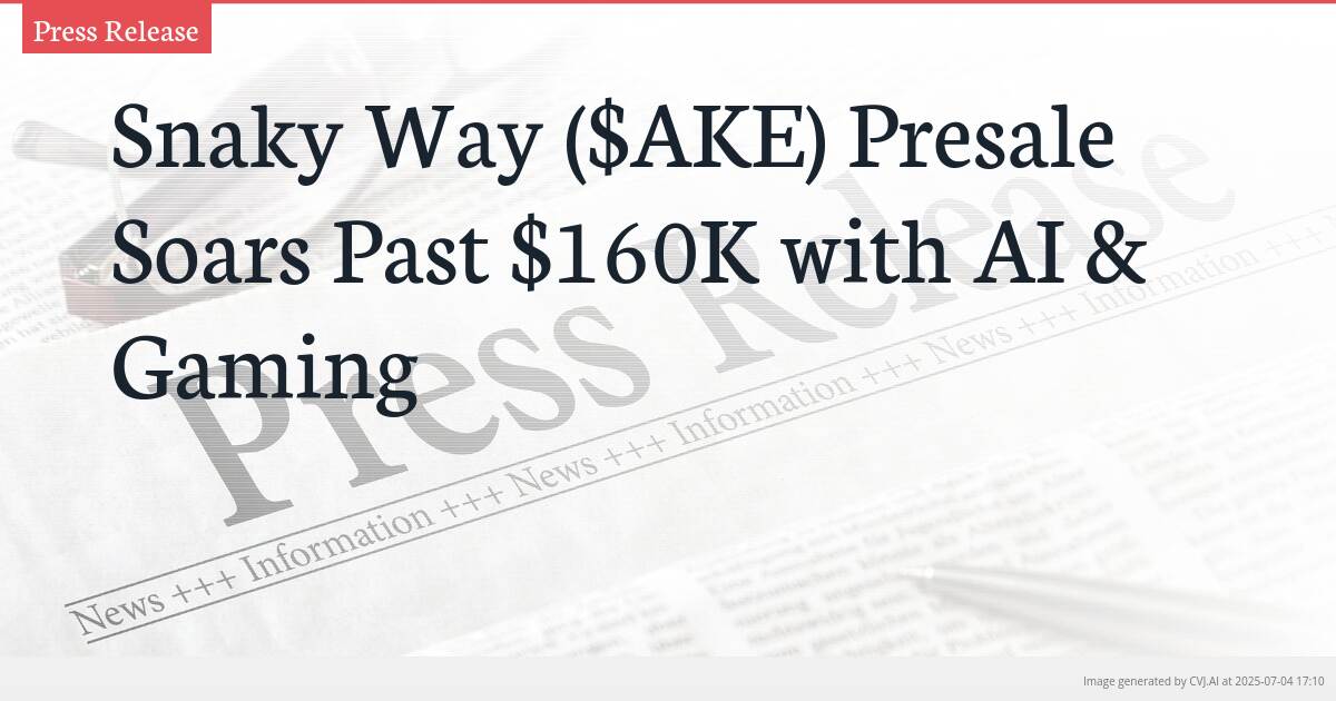 Snaky Way ($AKE) Presale Soars Past $160K with AI & Gaming