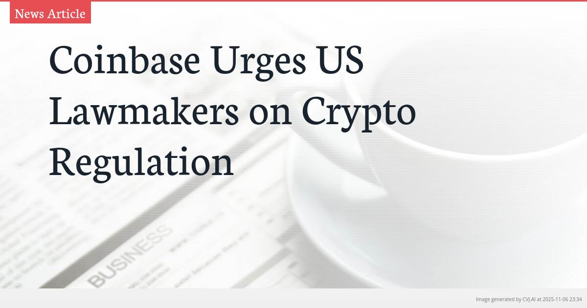 Coinbase Urges US Lawmakers on Crypto Regulation