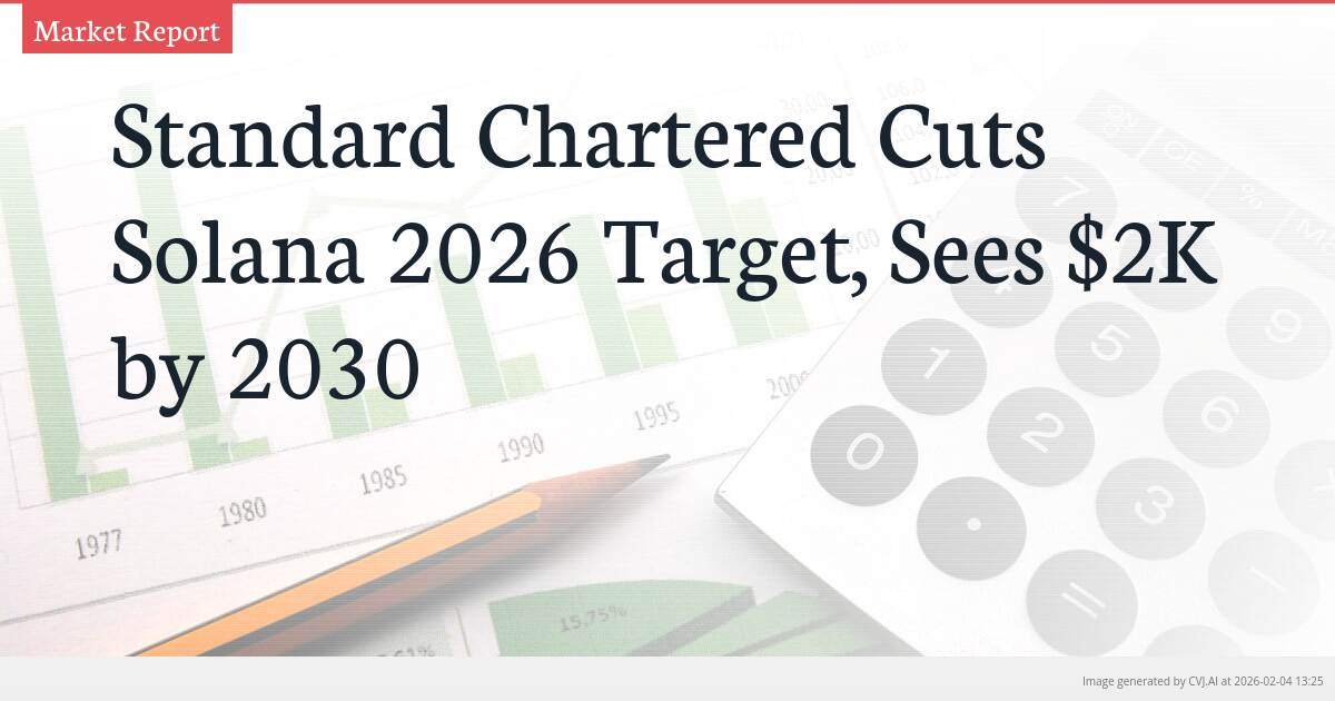 Standard Chartered Cuts Solana 2026 Target, Sees $2K by 2030