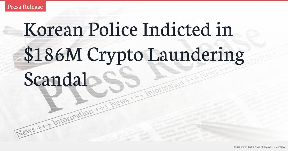 Korean Police Indicted in $186M Crypto Laundering Scandal