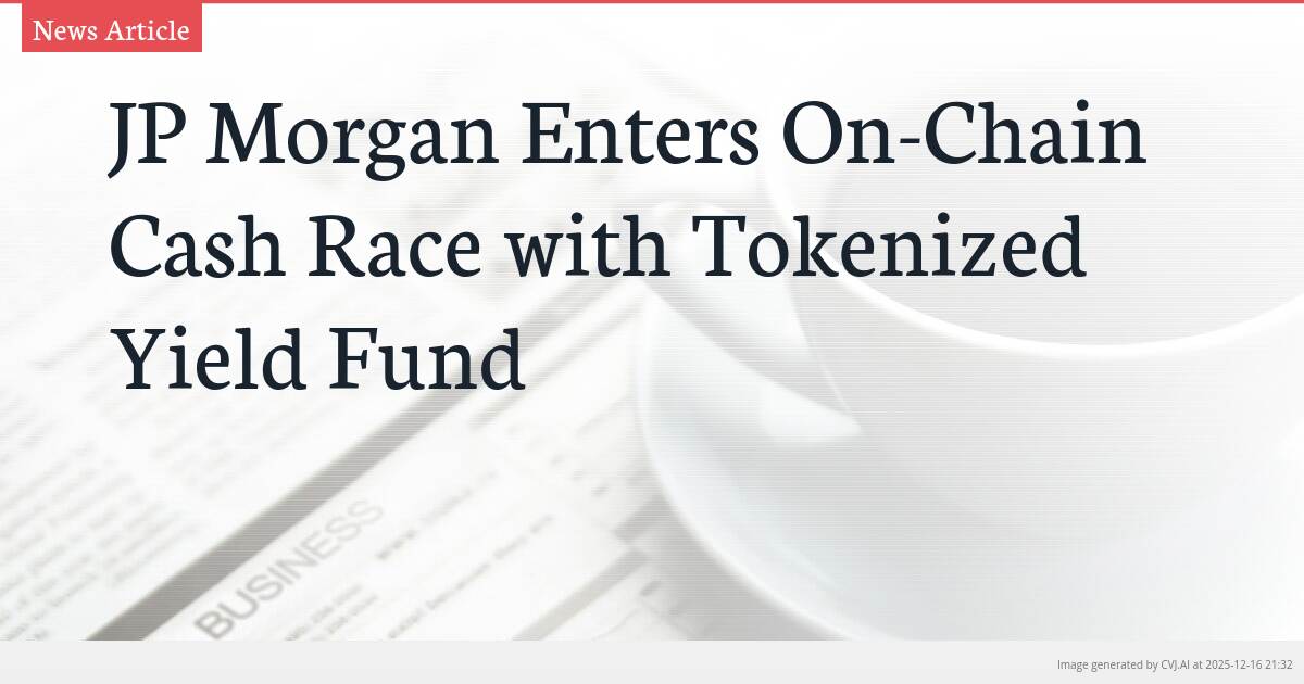 JP Morgan Enters On-Chain Cash Race with Tokenized Yield Fund