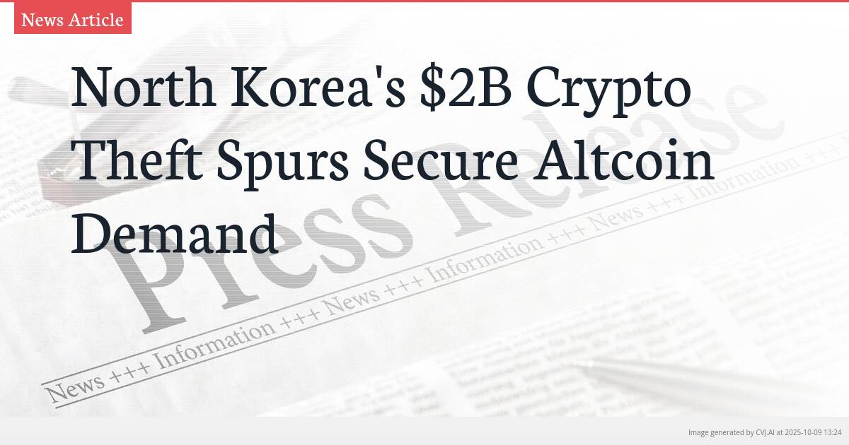 North Korea’s $2B Crypto Theft Spurs Secure Altcoin Demand