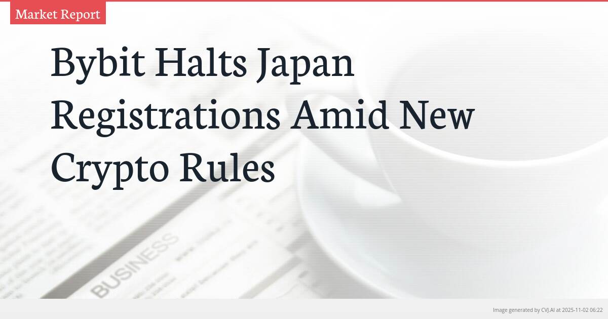 Bybit Halts Japan Registrations Amid New Crypto Rules