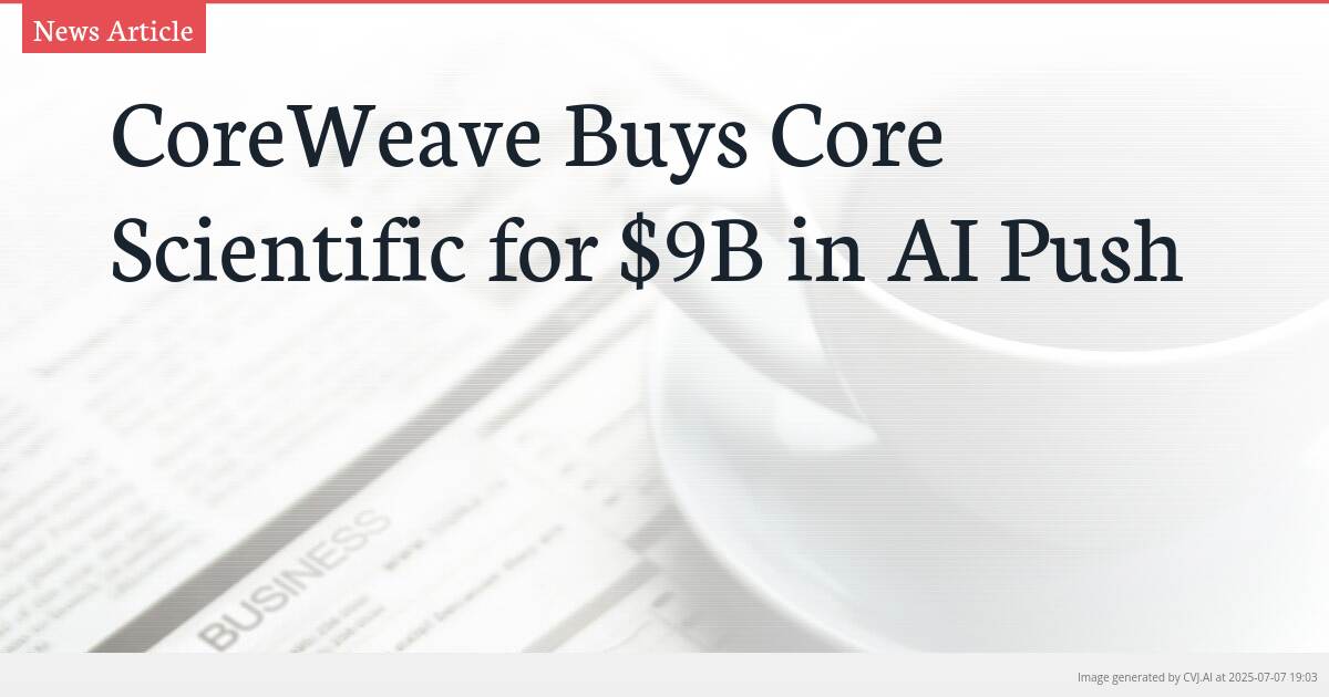 CoreWeave Buys Core Scientific for $9B in AI Push