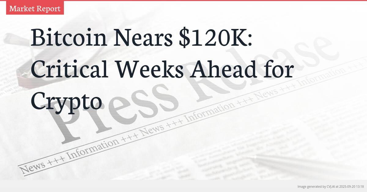 Bitcoin Nears $120K: Critical Weeks Ahead for Crypto