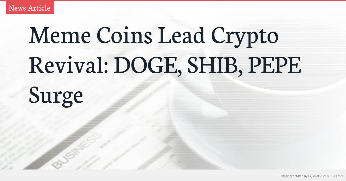 Meme Coins Lead Crypto Revival: DOGE, SHIB, PEPE Surge