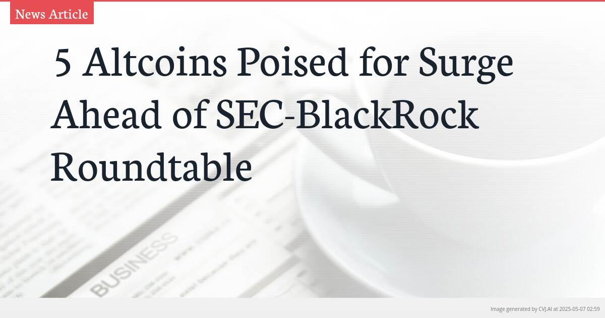 5 Altcoins Poised for Surge Ahead of SEC-BlackRock Roundtable