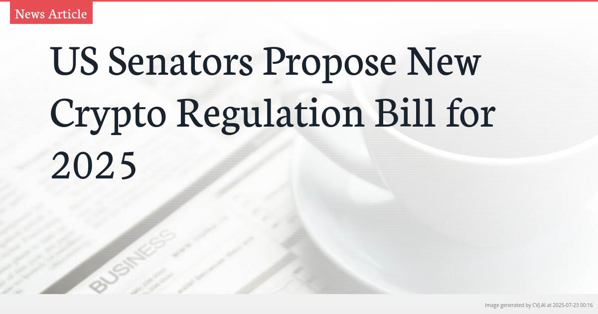 US Senators Propose New Crypto Regulation Bill for 2025
