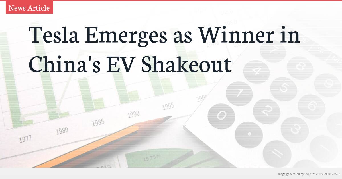 Tesla Emerges as Winner in China’s EV Shakeout