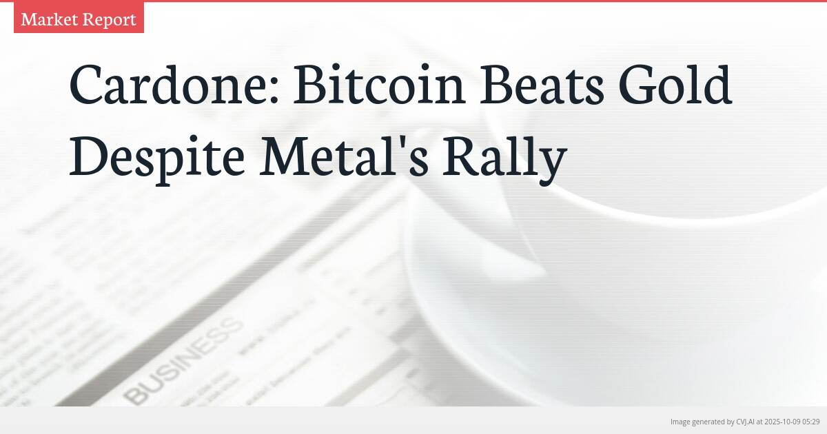 Cardone: Bitcoin Beats Gold Despite Metal’s Rally