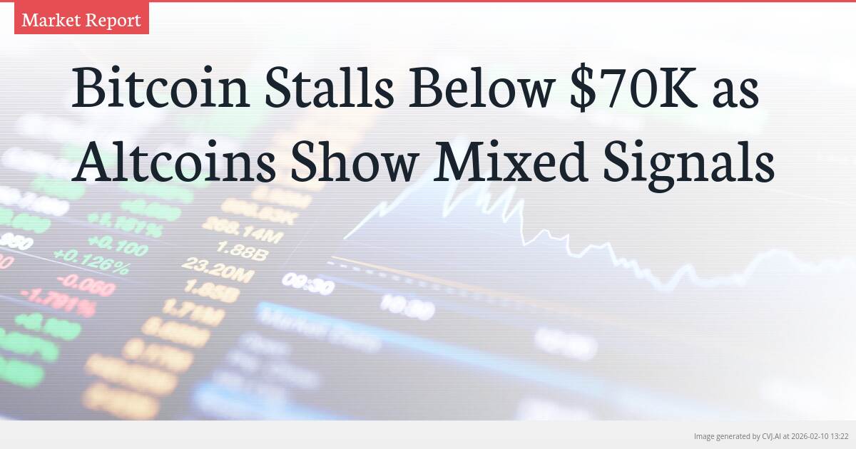 Bitcoin Stalls Below $70K as Altcoins Show Mixed Signals