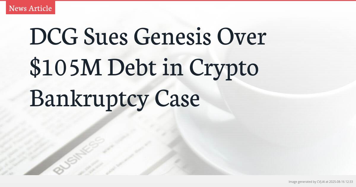 DCG Sues Genesis Over $105M Debt in Crypto Bankruptcy Case