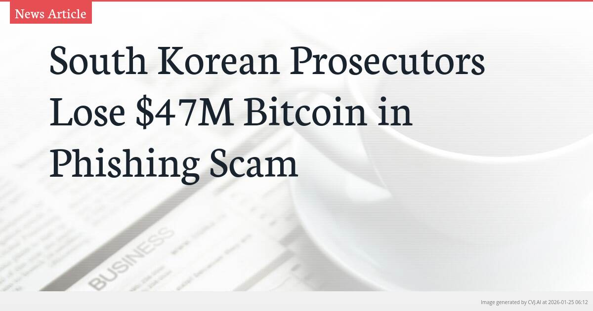 South Korean Prosecutors Lose $47M Bitcoin in Phishing Scam
