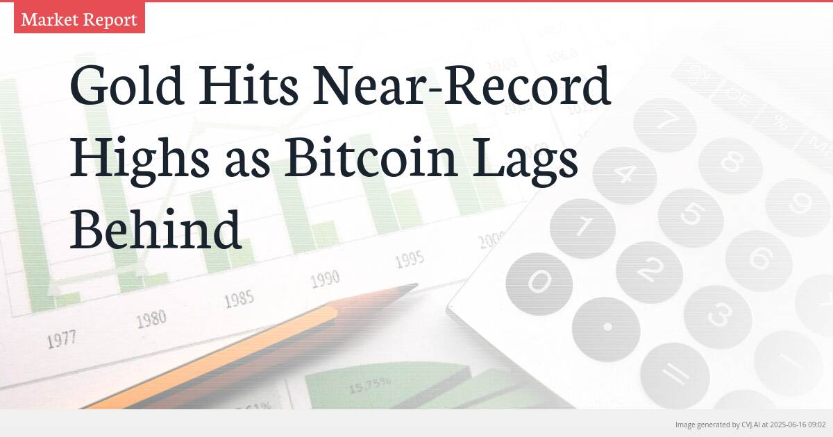 Gold Hits Near-Record Highs as Bitcoin Lags Behind